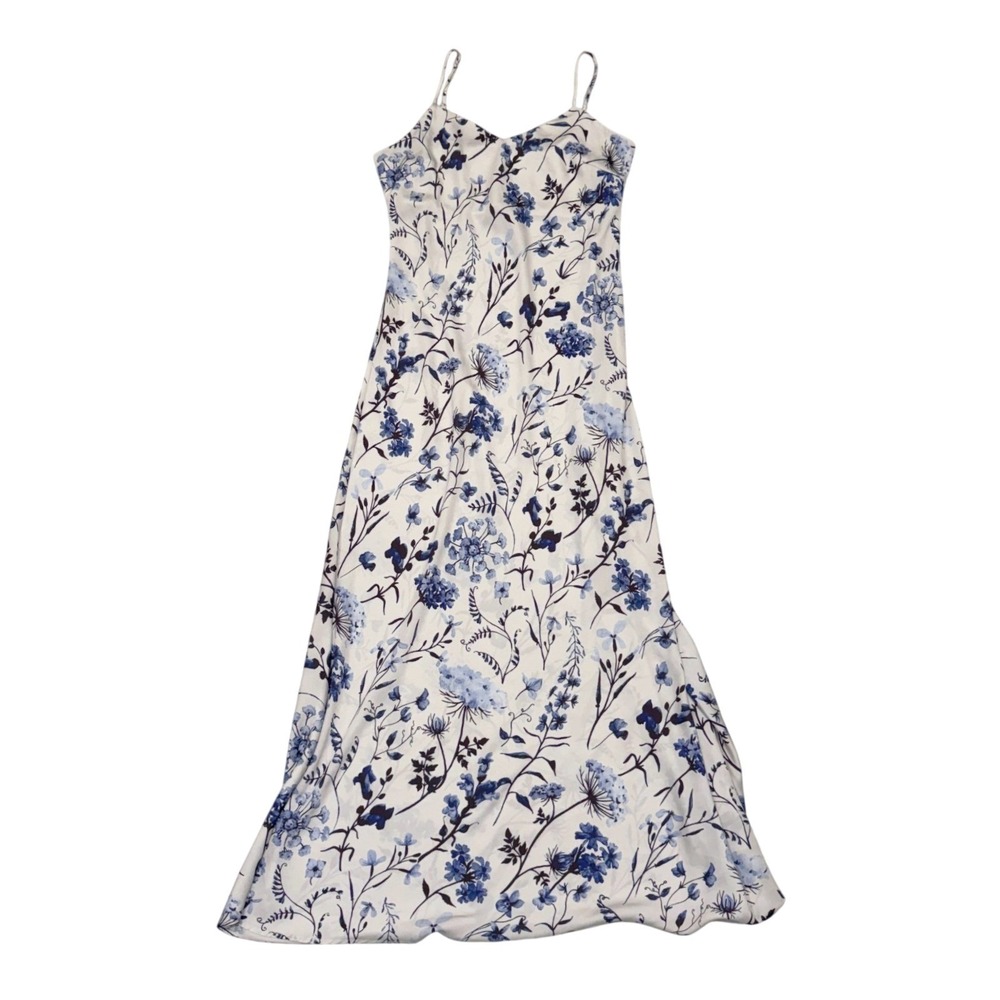 Favorite Daughter Small Blue White Floral Maxi Slip Dress Cottagecore Romantic